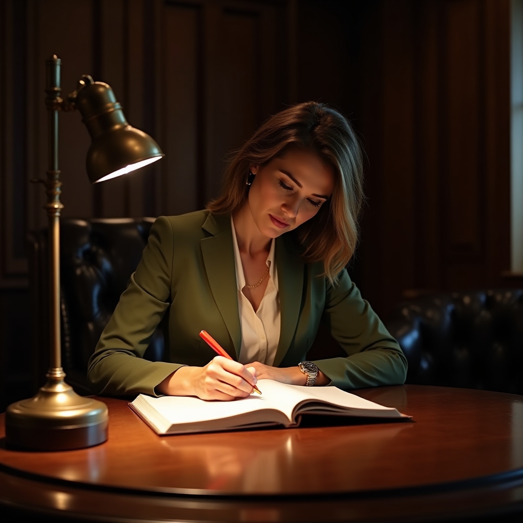 Persoană în reflecție profundă cu notebook deschis